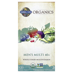 Organics, мультивітаміни для чоловіків від 40 років, 120 веганських таблеток