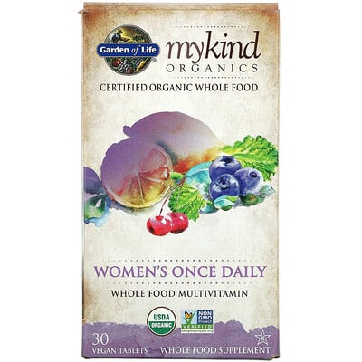 Garden of Life MyKind Organics, Women's Once Daily Multivitamin, 30 Vegan Tablets