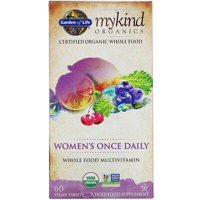 Garden of Life KIND Organics, Women's Once Daily, 60 веганских таблеток