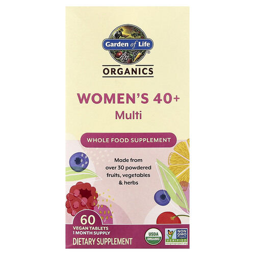 Garden of Life Organics Women's Multi 40+ Vitamin | 60 Vegan Tabs