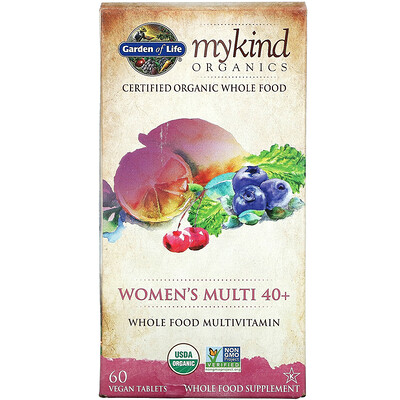 Garden of Life MyKind Organics, Women's Multi 40+, 60 Vegan Tablets