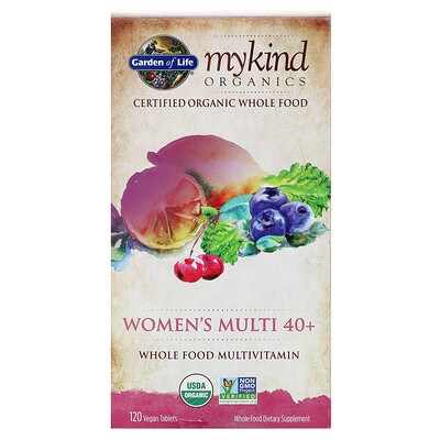 Garden of Life Мультивитамины для женщин в возрасте старше 40 лет, цельнопищевой мультивитамин, 120 веганских таблеток