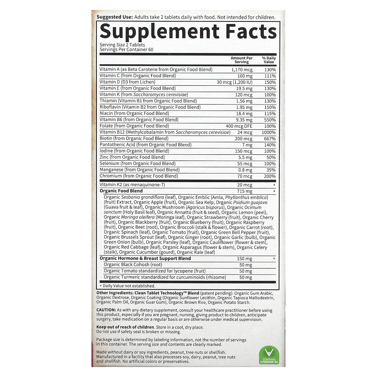 Garden of Life, Women's Multi 40+, Whole Food Multivitamin, 120 Vegan ...