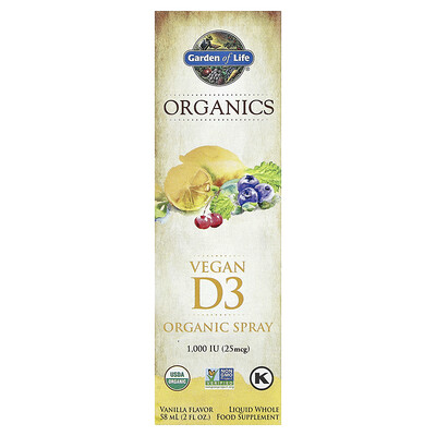 Product Image for Garden of Life, Vegan D3 Organic Spray, Vanilla, 2 fl oz (58 ml)