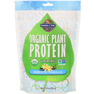 Garden of Life, Органический растительный протеин, без зерен, гладкая ваниль, 9,4 унции (265 г)