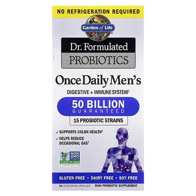 Product Image for Garden of Life, Dr. Formulated Probiotics, Once Daily Men's, 50 Billion, 30 Vegetarian Capsules