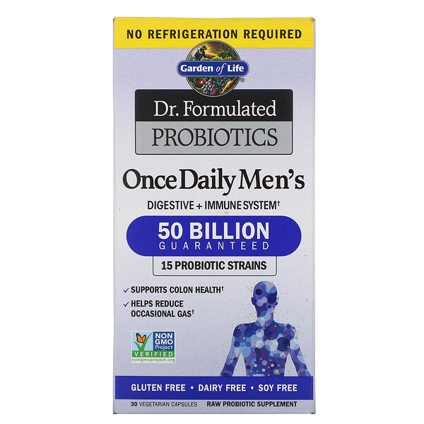 Dr. Formulated Probiotics, Sekali Sehari untuk Pria, 50 Miliar, 30 Kapsul Vegetarian