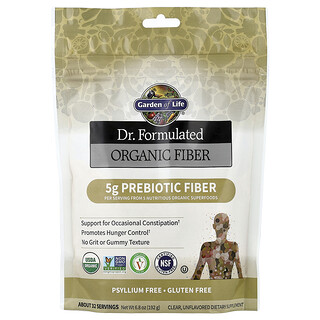 Garden of Life, Dr. Formulat, fibre organice, limpede, fără arome, 6,8 oz (192 g)