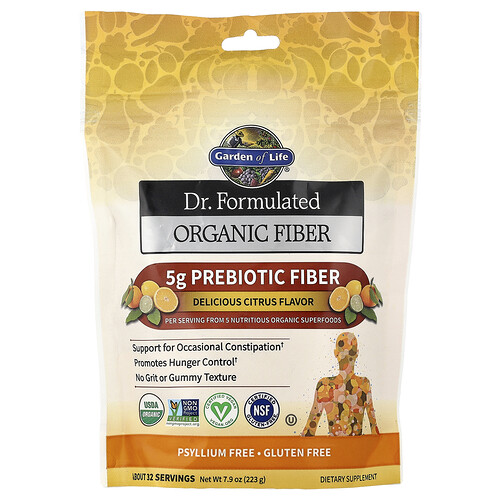 Garden Of Life Dr. Formulated Organic Fiber, Citrus, 7.9 oz (223 g)