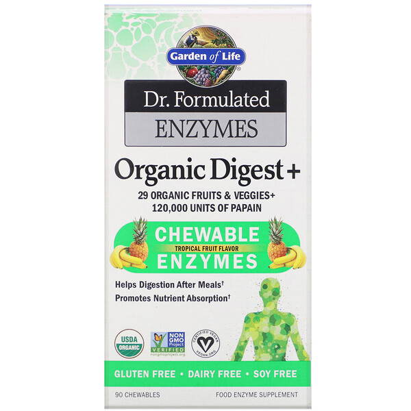 Garden of Life, Dr. Formulated Enzymes, Organic Digest +, Tropical