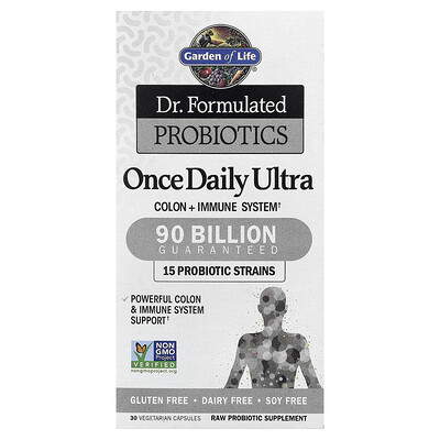 Product Image for Garden of Life, Dr. Formulated Probiotics, Once Daily Ultra, 90 Billion, 30 Vegetarian Capsules