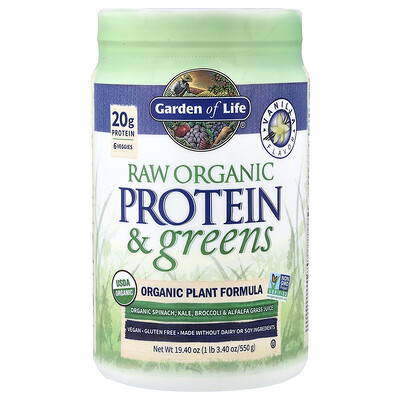 Product Image for Garden of Life, Raw Organic Protein & Greens, Vanilla, 1 lb 3.4 oz (550 g)