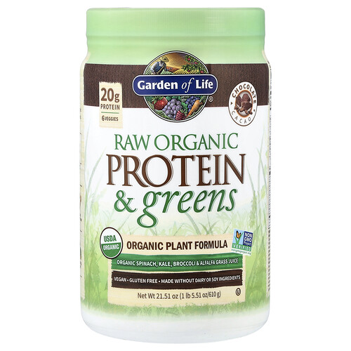 Garden of Life, Raw Organic Protein & Greens, Chocolate Cacao, 1 lb 5.51 oz (610 g)