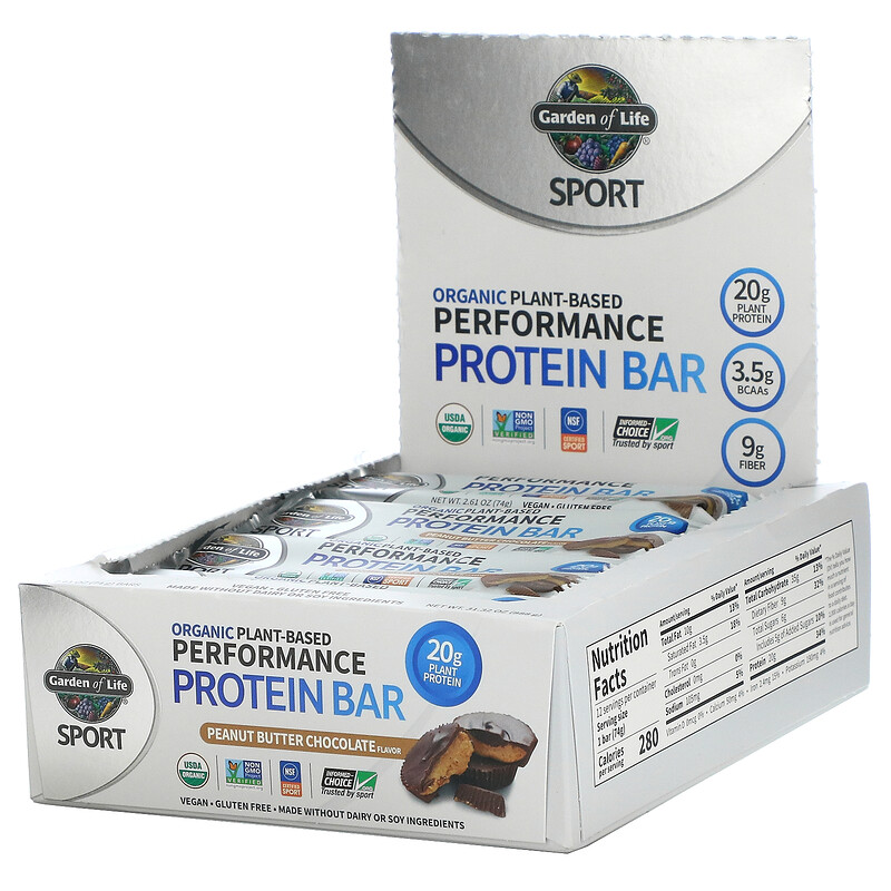 Garden of Life, Sport, Organic Plant-Based Performance Protein Bar ...