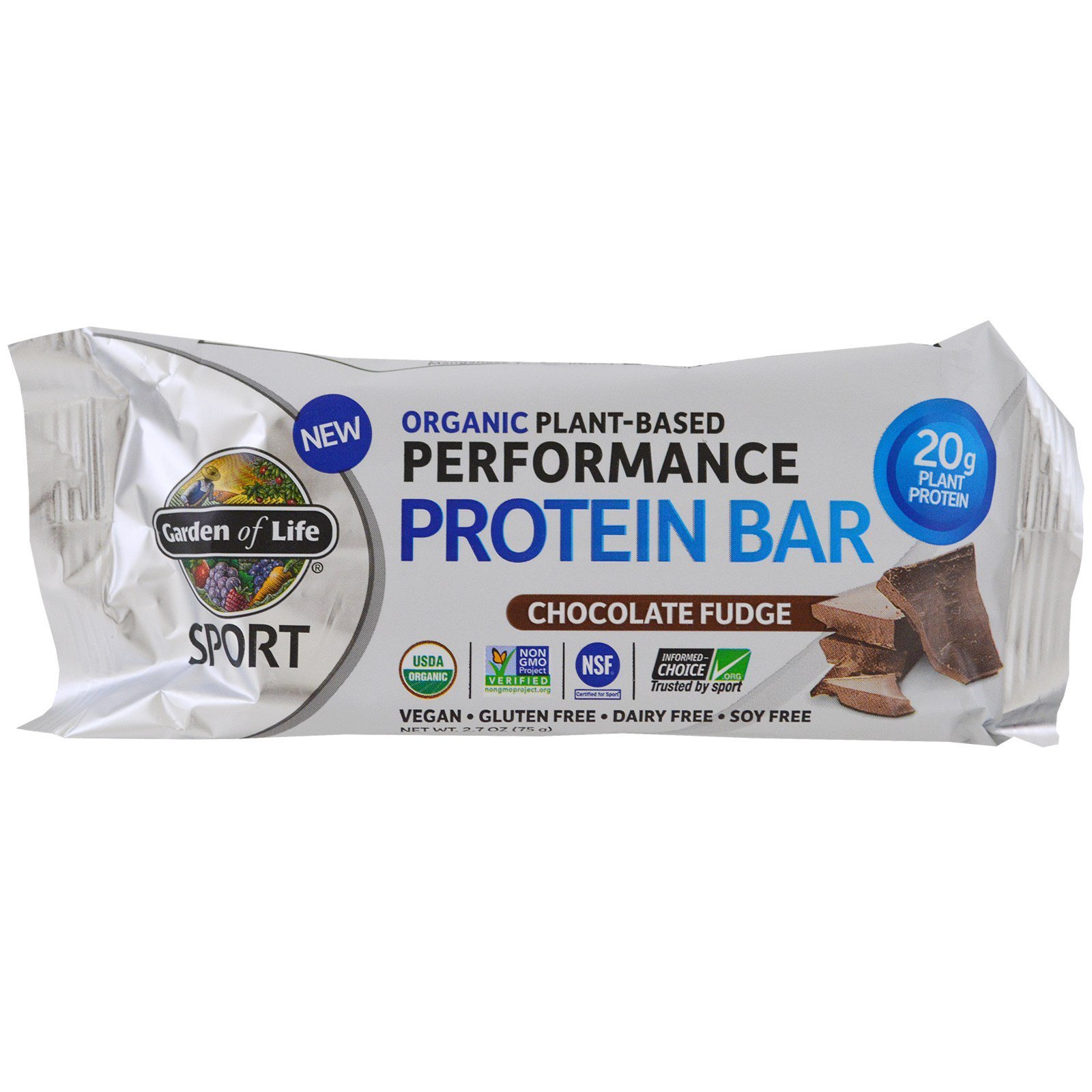 Garden of Life, Sport, Organic Plant-Based Performance Protein Bar ...