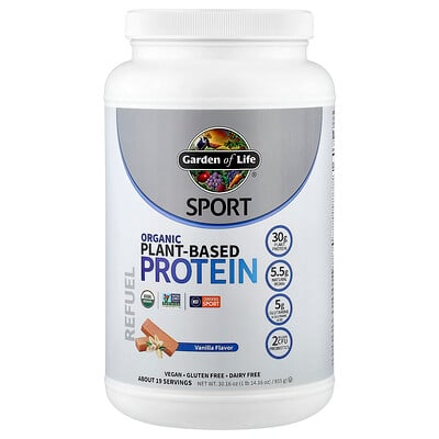 Product Image for Garden of Life, Sport, Organic Plant-Based Protein, Vanilla, 1 lb 14.16 oz (855 g)
