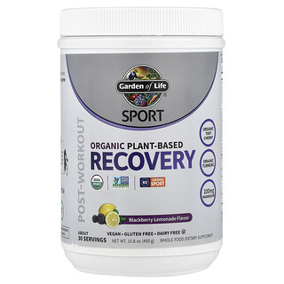 Garden of Life, Sport, Organic Plant-Based Recovery, Blackberry Lemonade, 450 g (15.8 oz)