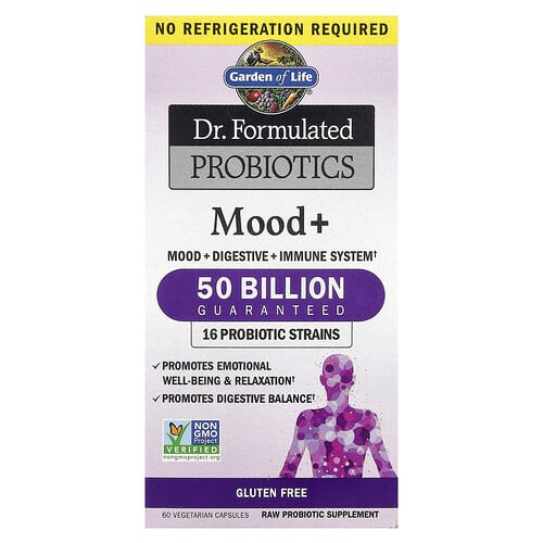 Garden Of Life Dr. Formulated Probiotics, Mood+, 60 Vegetarian Capsules