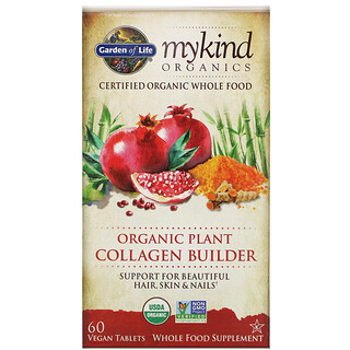 Garden of Life, MyKind Organics, Construtor de Colágeno Orgânico Vegetal, 60 Comprimidos Vegetais