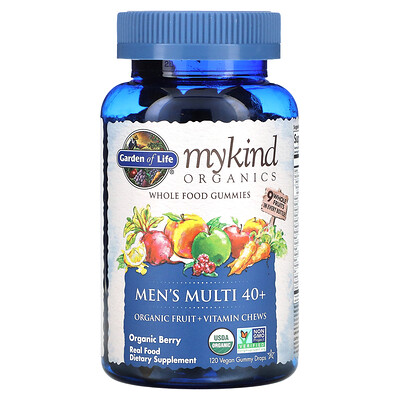 

Garden of Life MyKind Organics мультивитаминный комплекс для мужчин 40+ органические ягоды 120 веганских жевательных таблеток