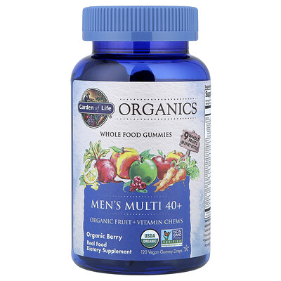 Product Image for Garden of Life, Organics, Men's Multi 40+ Gummies, Organic Berry, 120 Vegan Gummy Drops
