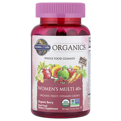 Product Image for Garden of Life, Organics, Women's Multi 40+ Gummies, Organic Berry, 120 Vegan Gummy Drops