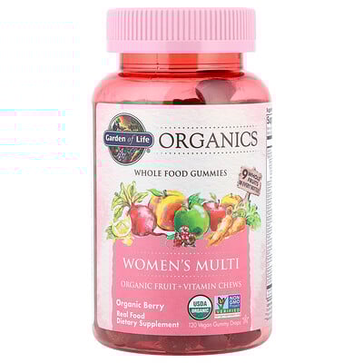 Product Image for Garden of Life, Organics, Women's Multi Gummies, Organic Berry, 120 Vegan Gummy Drops