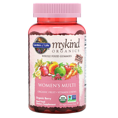 

Garden of Life MyKind Organics мультивитамины для женщин органические ягоды 120 веганских жевательных таблеток