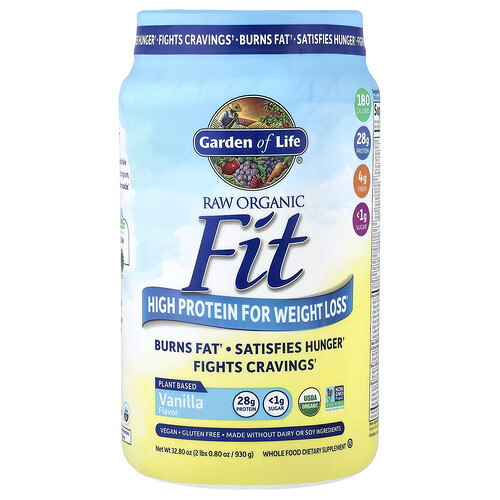 Garden Of Life Raw Organic Fit, High Protein for Weight Loss, Vanilla, 2 lbs 0.8 oz (930 g)