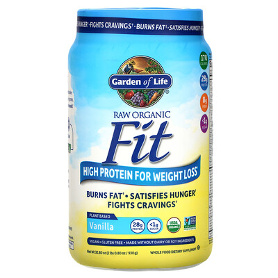 

RAW Organic Fit, High Protein for Weight Loss, Vanilla, 32.80 oz (930 g)