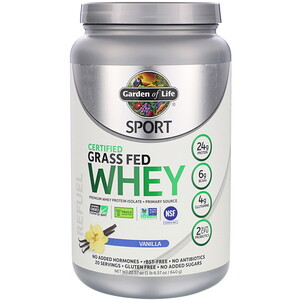 Гарден оф Лайф, Sport, Certified Grass Fed Whey, Vanilla, 22.57 oz (640 g) отзывы покупателей