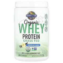 Organic Whey Protein Grass Fed, Vanilla, 13.33 oz (378 g)