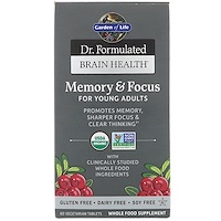 Dr. Formulated для мозга, памяти и концентрации для молодежи, 60 вегетарианских таблеток - изображение