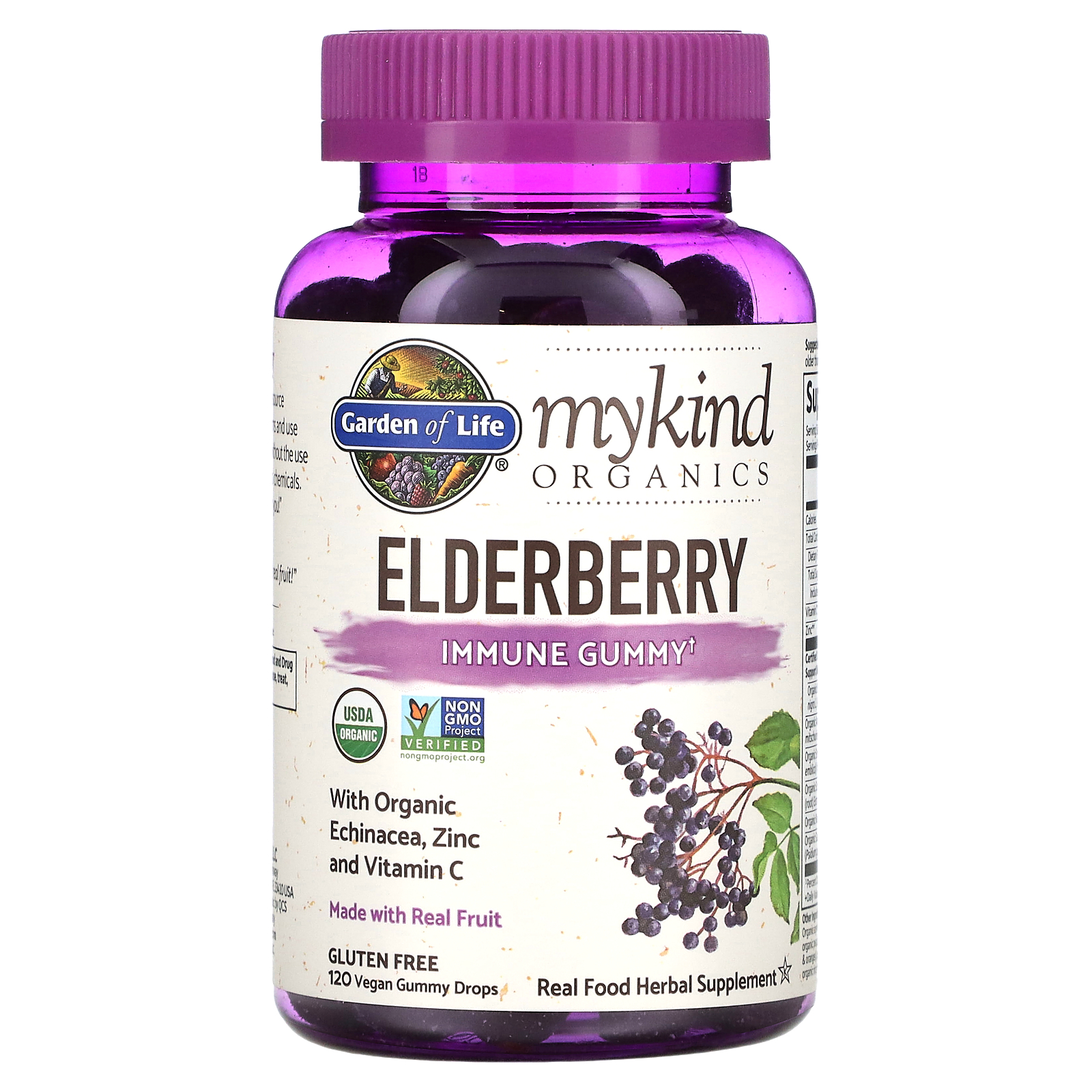 Garden of Life, MyKind Organics, Elderberry, Immune Gummy, 120 Vegan