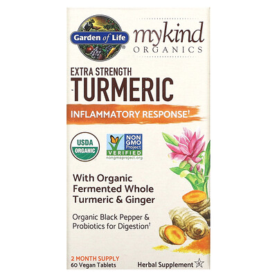 

Garden of Life MyKind Organics Extra Strength Turmeric Inflammatory Response 60 Vegan Tablets