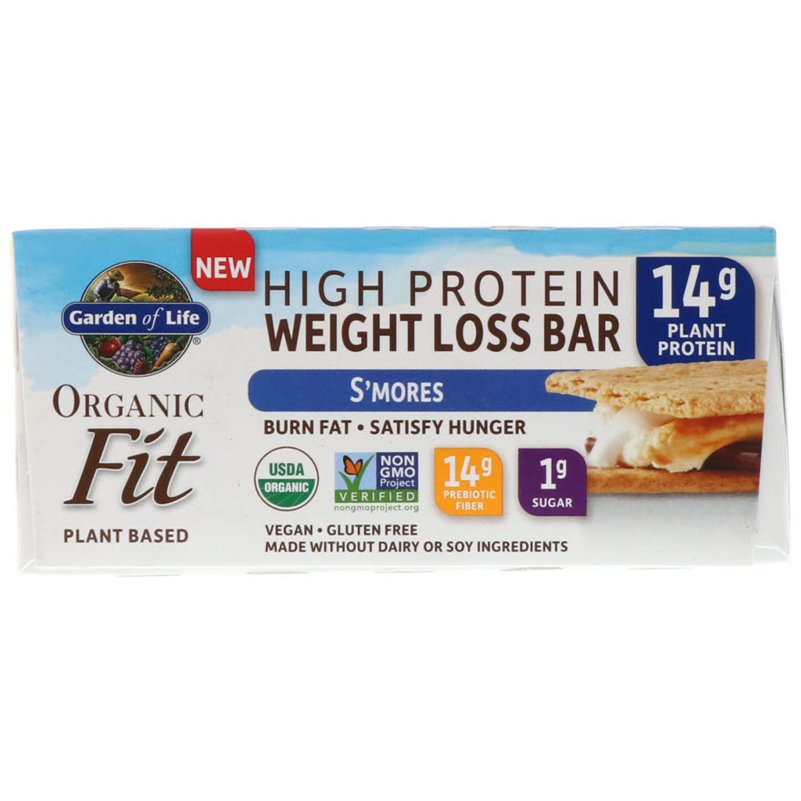 Garden of Life, Organic Fit, High Protein Weight Loss Bar, S'mores, 12