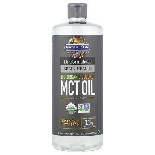 Garden of Life, Dr. Formulated Brain Health, 100% Bio-Kokosnuss-MCT-Öl für die Gesundheit des Gehirns, geschmacksneutral, 946 ml (32 fl. oz.)