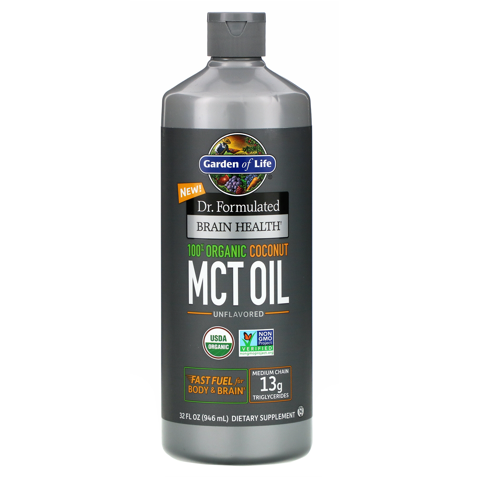 Garden of Life, Dr. Formulated Brain Health, 100% Organic Coconut MCT