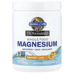 Рослинні ферменти найвищої якості від Formulated, цільнохарчовий магній, порошок. смак апельсину, 197,4 г (7 унцій)