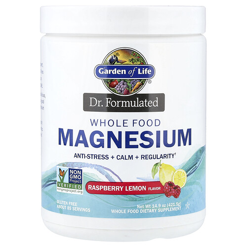 Garden Of Life Dr. Formulated, Whole Food Magnesium, Raspberry Lemon, 14.9 oz (421.5 g)