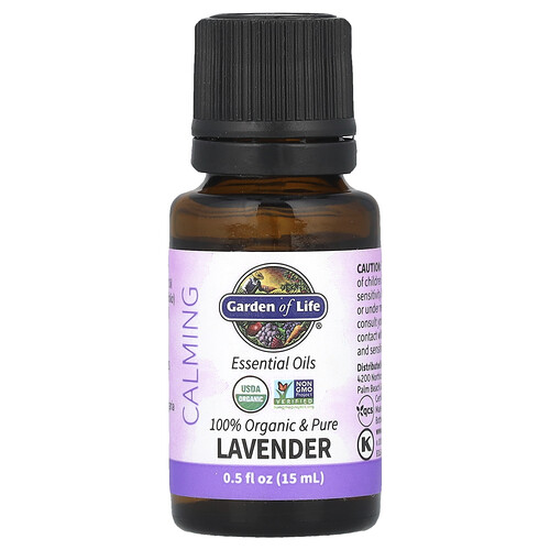 Garden Of Life Essential Oils, 100% Organic & Pure Lavender, 0.5 fl oz (15 ml)