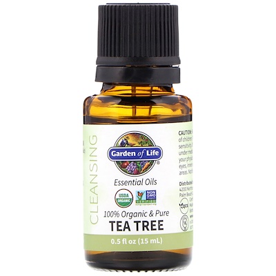 Garden of Life 100% Organic & Pure, Essential Oils, Cleansing, Tea Tree, 0.5 fl oz (15 ml)