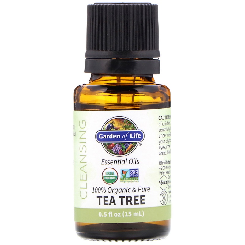 Garden of Life, 100 Organic & Pure, Essential Oils, Cleansing, Tea Tree, 0.5 fl oz (15 ml) iHerb