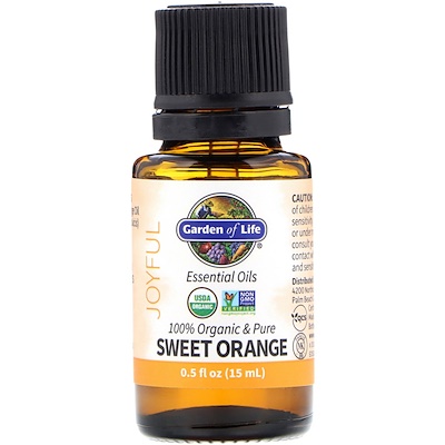 Garden of Life 100% Organic & Pure, Essential Oils, Joyful, Sweet Orange, 0.5 fl oz (15 ml)