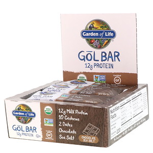 Отзывы о Гарден оф Лайф, GOL Bars, Chocolate Sea Salt, 12 Bars, 2.11 oz (60 g) Each