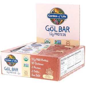 Отзывы о Гарден оф Лайф, GOL Bars, Maple Sea Salt, 12 Bars, 2.11 oz (60 g) Each
