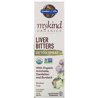 Garden of Life, MyKind 有機，Liver Bitters Detox 噴霧劑，2 液量盎司（58 毫升）
