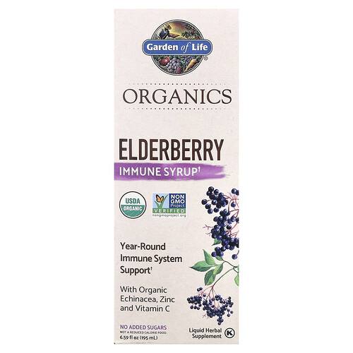 Garden of Life, Organics, Elderberry Immune Syrup, 6.59 fl oz (195 ml)