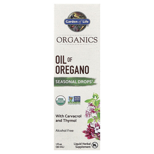 Garden Of Life Organics, Oil of Oregano, Seasonal Drops, Alcohol Free, 1 fl oz (30 ml)
