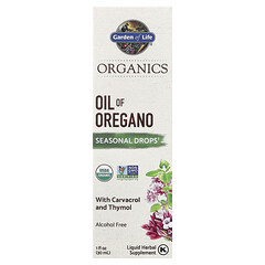 Organics, сезонна олія орегано, без спирту, 30 мл (1 рідк. унція)